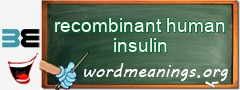 WordMeaning blackboard for recombinant human insulin
